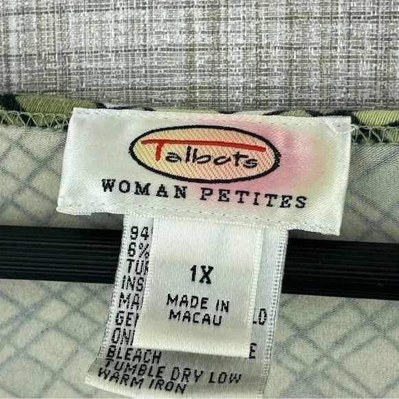 Talbots Women Petites 1X Long sleeve round neck green top 0337 - Picture 4 of 8